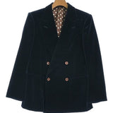 Gucci, Navy Blue, Men's Tailored Jacket, Cotton Rayon Blend, Navy Blue