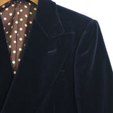 Gucci, Navy Blue, Men's Tailored Jacket, Cotton Rayon Blend, Navy Blue