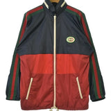 Gucci, Navy x Red x Green, Men's Blouson, Polyester, Navy x Red x Green