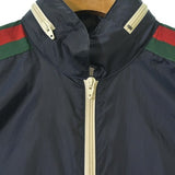 Gucci, Navy x Red x Green, Men's Blouson, Polyester, Navy x Red x Green