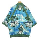 Gucci, Blue Green White, Women's Blouson, Cotton, Blue Green White