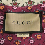 Gucci, Ivory x Reddish-Purple x Khaki, Women's Collarless Jacket, Cotton, Ivory x Reddish-Purple x Khaki