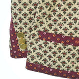 Gucci, Ivory x Reddish-Purple x Khaki, Women's Collarless Jacket, Cotton, Ivory x Reddish-Purple x Khaki