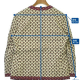 Gucci, Ivory x Reddish-Purple x Khaki, Women's Collarless Jacket, Cotton, Ivory x Reddish-Purple x Khaki
