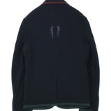 Gucci, Navy Blue, Men's Casual Jacket, Wool Cotton Blend, Navy Blue
