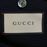 Gucci, Navy Blue, Men's Casual Jacket, Wool Cotton Blend, Navy Blue