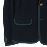 Gucci, Navy Blue, Men's Casual Jacket, Wool Cotton Blend, Navy Blue