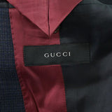 Gucci, Navy, Men's Tailored Jacket, Wool Cotton Blend, Navy
