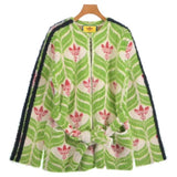 Gucci, Yellow-Green x Ivory x Red, Women's Jacket, Nylon, Yellow-Green x Ivory x Red