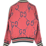 Gucci, Red x Navy x Black, Men's Blouson, Rayon Silk Blend, Red x Navy x Black