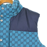 Gucci, Blue x Navy, Men's Down Jacket, Cotton Polyester Blend, Blue x Navy