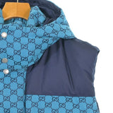 Gucci, Blue x Navy, Men's Down Jacket, Cotton Polyester Blend, Blue x Navy
