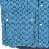Gucci, Blue x Navy, Men's Down Jacket, Cotton Polyester Blend, Blue x Navy