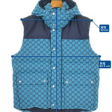 Gucci, Blue x Navy, Men's Down Jacket, Cotton Polyester Blend, Blue x Navy