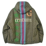 Gucci, Beige x Gray x Orange, Men's Centum Print Down Jacket, Nylon, Beige x Gray x Orange