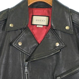 Gucci, Black, Men's Riders Blouson, Sheepskin Leather, Black