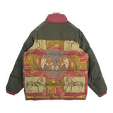 Gucci, Khaki x Red x Yellow, Men's Down Jacket, Cotton Polyester Blend, Khaki x Red x Yellow