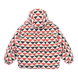 Prada, White/Red/Black, Men's Down Jacket, Nylon, White/Red/Black