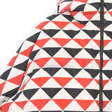 Prada, White/Red/Black, Men's Down Jacket, Nylon, White/Red/Black
