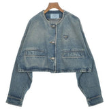 Prada, Blue (Denim), Women's Denim Jacket, Cotton, Blue (Denim)