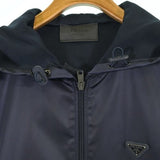 Prada, Navy Blue, Men's Blouson Jacket, Cotton/Nylon, Navy Blue