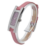 Gucci watch 3900L quartz pink dial stainless steel nylon leather women's
