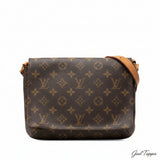 Louis Vuitton Monogram Musette Tango Short Shoulder Bag M51257 Brown PVC Leather - Pre-Owned
