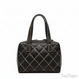Chanel Coco Mark Wild Stitch Handbag, Black Leather, Women's, CHANEL [Pre-owned]