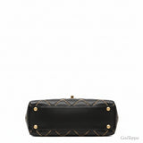 Chanel Coco Mark Wild Stitch Handbag, Black Leather, Women's, CHANEL [Pre-owned]