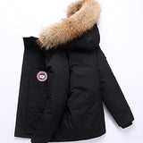 FUWEINI, Black, Size L, Men's Hooded Down Jacket, Down Feather, Size L, Black