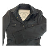 Chanel, Black, Size 34, Women's Sport Line Coco Mark Jacket, Cotton/Silk, 34, Black