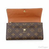 Louis Vuitton Monogram Pochette Porte Monnaie Credit Long Wallet, Brown, Women's, Pre-owned