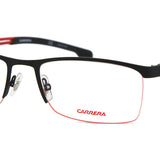 Carrera 4408 003 Semi-rimless Eyeglasses, Black and Red, Men's
