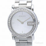 GUCCI G-Round Bezel Diamond YA101510 101L Women's Watch Stainless Steel