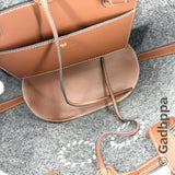 Vintage Anya Hindmarch Eyes Tote Bag for Women, Felt and Leather, Garay/Brown, Gold Hardware