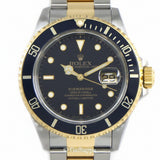 Vintage Rolex Submariner 16613 Black Dial Gold Steel Men’s Dive Watch