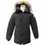 Canada Goose JASPER 3438JM, Black, Size S, Men's Fur Hooded Down Jacket, Polyester Cotton Nylon Down Feather Coyote Fur, Size S, Black