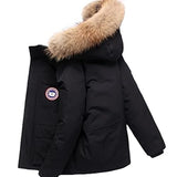 FUWEINI, Black, Size L, Men's Hooded Down Jacket, Down Feather, Size L, Black