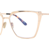 Tom Ford FT5945-B 028 Blue-Light Block Full Rim Eyeglasses in a glossy rose gold finish. Women's/Ladies' Eyeglasses/Spectacles/Fashion Glasses