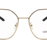 Lunettes de vue Versace VE1299D, ajustement asiatique, 1252, à monture intégrale, or pâle, pour femme