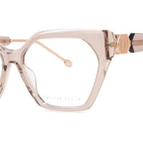 Philipp Plein VPP068S 07T1 Full Rim Transparent Pink Women's Eyeglasses