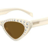 Moschino MOS006/S/STR SZJ/70 Full Rim Sunglasses for Women in Ivory White