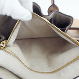 Vintage Miu Miu Handbag Logo Beige Brown Gold Women's
