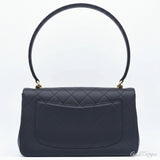 CHANEL Top Handle Matelasse AS595907 Black Calfskin Women's Handbag - Pre-owned
