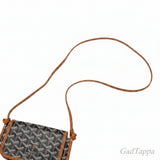Goyard Plumet Shoulder Bag Women's Pouch Wallet Shoulder Crossbody PLUMET GOYARD Coated Canvas Leather Black Brown Silver Hardware Excellent Condition - Pre-Owned