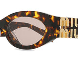 Miu Miu MU11WS 14L20I Full Rim Sunglasses in Honey Yellow Tortoise for Women