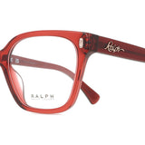 Ralph by Ralph Lauren RA7158U 6210 Full Rim Eyeglasses in a bright, translucent burgundy color. Women's/Ladies' Eyeglasses/Spectacles/Fashion Glasses