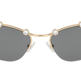 Swarovski SK7016 400487 Semi-rimless Sunglasses with Gemstones, Gold, for Women