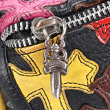 Chrome Hearts, Black/Silver/Multi, #1 SNAT PACK MULTI Cross Patch Leather Waist Bag, Leather, Black/Silver/Multi