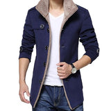 LVRAO, Men's Long Coat, Polyester